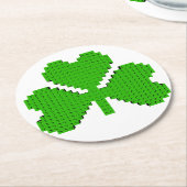 シャムロック建物ブロックスケッチ ラウンドペーパーコースター (アングル)