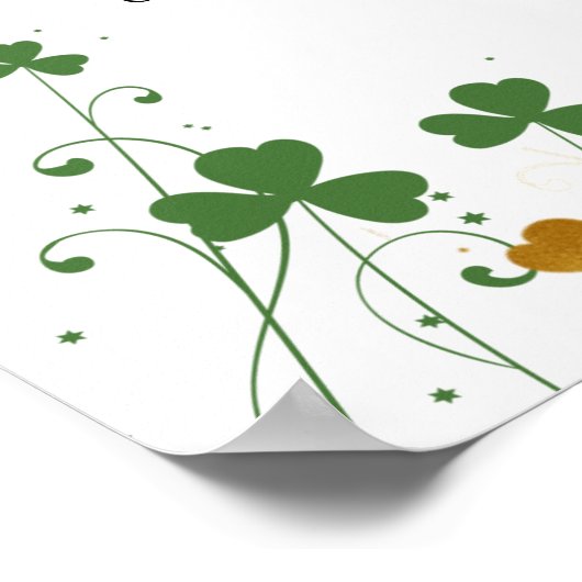 シャムロック書道アイリッシュ結婚のシーティングプラン ポスター (角)