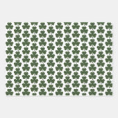 シャムロック柄チェックダークグリーン ラッピングペーパーシート (正面2)
