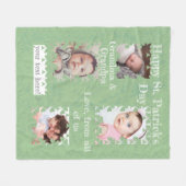 シャムロック楽しいフォトフレームフリースブランケット フリースブランケット (正面(横))