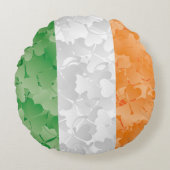 シャムロック模様のアイルランド国旗 ラウンドクッション (正面)