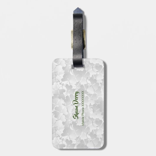 シャムロック模様のアイルランド国旗Ta ラゲッジタグ (裏面縦)