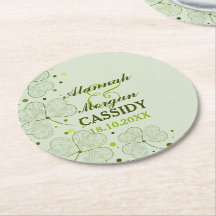 シャムロック水玉模様アイリッシュ結婚ズ紙コースター