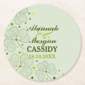 シャムロック水玉模様アイリッシュ結婚ズ紙コースター ラウンドペーパーコースター (正面)