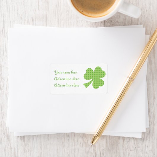 シャムロック水玉模様セント・パトリックの日の白 ラベル (インサイチュ)