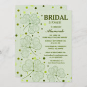 シャムロック水玉模様ブライダルシャワー2 招待状 (正面/裏面)