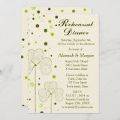 シャムロック水玉模様結婚ズのリハーサルディナー 招待状 (正面/裏面)