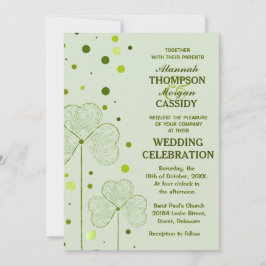 シャムロック水玉模様結婚式招待状2 招待状