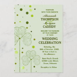 シャムロック水玉模様結婚式招待状2 招待状