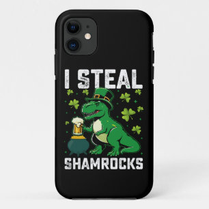 シャムロック泥棒 ティラノサウルス恐竜 セントパトリックデー iPhone 11 ケース