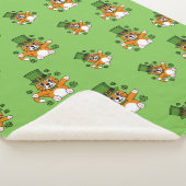 シャムロック漫画のかわいいセントパトリックのデイキャット シェルパブランケット (3/4)