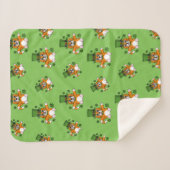 シャムロック漫画のかわいいセントパトリックのデイキャット シェルパブランケット (正面(横))