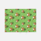 シャムロック漫画のかわいいセントパトリックのデイキャット フリースブランケット (正面(横))