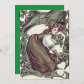 シャムロック狩りの女性 招待状 (正面/裏面)