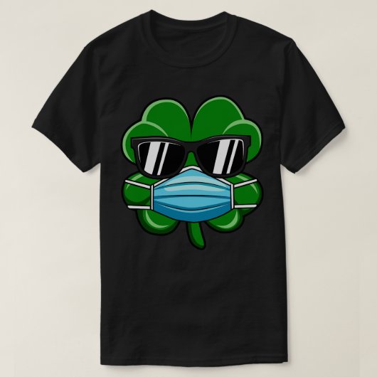 シャムロック着用顔マスクSt patricks dayギフト Tシャツ (デザイン正面)