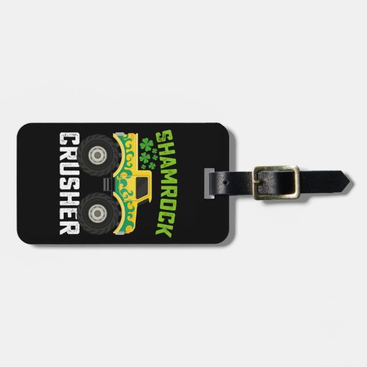シャムロック破砕機モンスタートラックセントパトリックの日 ラゲッジタグ (正面横)