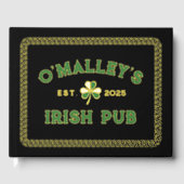 シャムロック縁どケルト結び目模様アイリッシュパブ金ゴールド ゲストブック (正面)