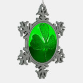 シャムロック詳細from SAINT PATRICK'S CELTICハート スノーフレークピューターオーナメント (左)
