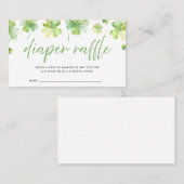 シャムロック赤ちゃんシャワーおむつラッフルインサートカード プレイスカード (正面/裏面)