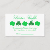 シャムロック赤ちゃんシャワーおむつラッフル エンクロージャーカード (正面)