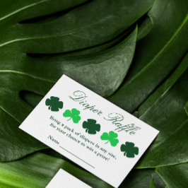 シャムロック赤ちゃんシャワーおむつラッフル エンクロージャーカード