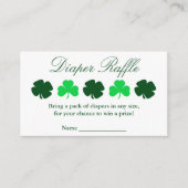 シャムロック赤ちゃんシャワーおむつラッフル エンクロージャーカード (正面)