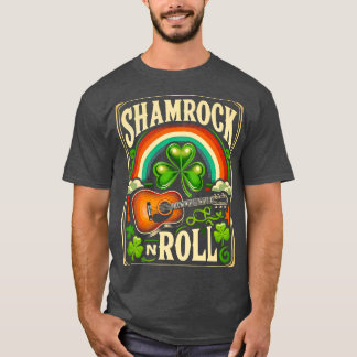 シャムロック転がンギターSt patricks dayメンズK Tシャツ