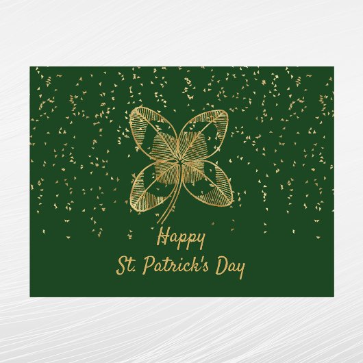 シャムロック金ゴールド紙吹雪St patricks day シーズンポストカード