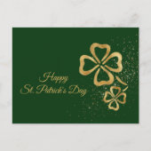 シャムロック金ゴールドSt patricks day シーズンポストカード (正面)