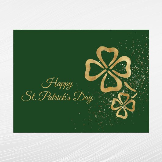 シャムロック金ゴールドSt patricks day シーズンポストカード