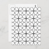 シャムロック4リーフクローバーブラックとホワイトジオメトリ ポストカード (正面/裏面)