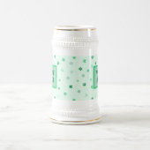 シャムロック4葉のクローバー – ダークライトグリーン ビールジョッキ (中央)