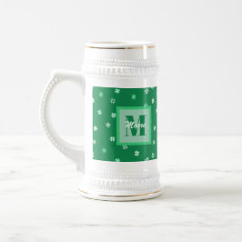 シャムロック4 – 葉のクローバー – 明るい緑からダークグリーン ビールジョッキ