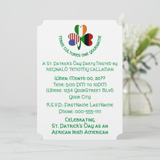 シャムロック アフリカ アイルランド アメリカ 国旗 招待状 (スタンド正面)