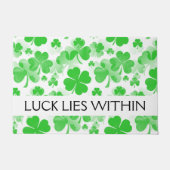 シャムロック/クローバータトゥーのパターン+あなたのアイディア ドアマット (正面)