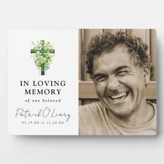 シャムロック クローバー 十字架 追悼 フォト フォトプラーク (正面)