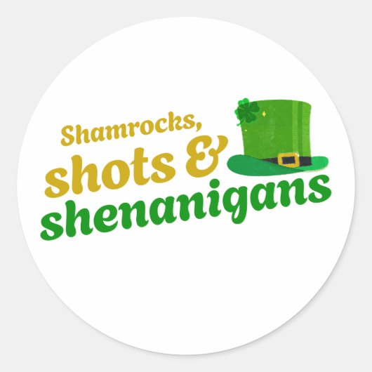 シャムロック、ショット、シェナニガン ラウンドシール (正面)