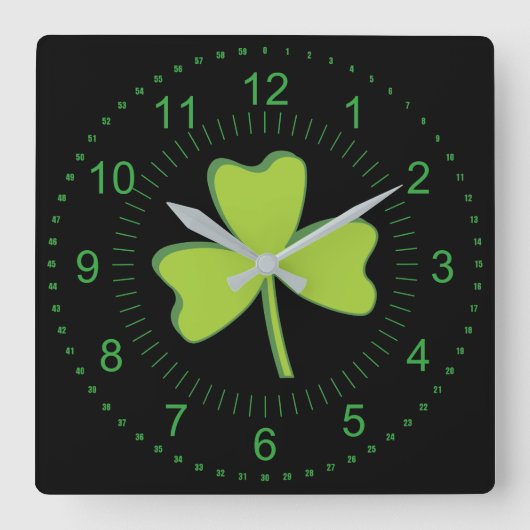 シャムロック スクエア壁時計 (正面)