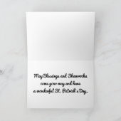 シャムロック セントパトリックデー グリーティングカード (内部)