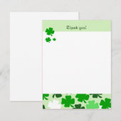 シャムロック セントパトリックデー 4x5 フラット サンクスノート ノートカード (正面/裏面)