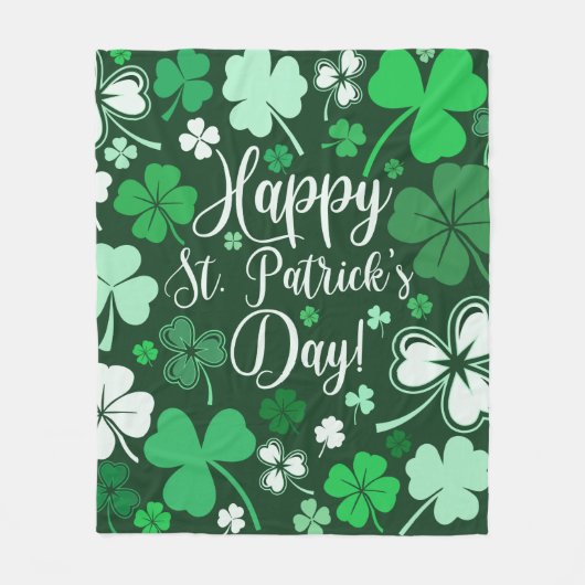 シャムロック・セント・パトリックの日 フリースブランケット (正面)