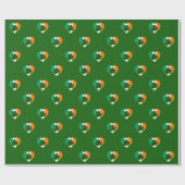 シャムロック・セント・パトリック州とアイルランドハートの国旗 ラッピングペーパー (フラット)