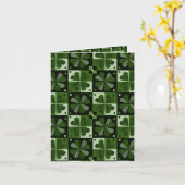 シャムロック チェック柄 パターン カード (黄色い花)