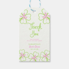 シャムロック ピンク グリーン ブライダルシャワー 感謝 ギフトタグ