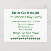 シャムロック – ポストカード招待状 インビテーションポストカード (裏面)