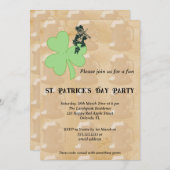 シャムロック&レプレシャンサンパトリックの日パーティー 招待状 (正面/裏面)