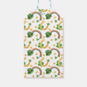 シャムロック&レプレシャン帽子とレインボーパターン ギフトタグ (裏面)