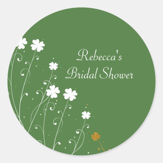 シャムロック ワイルドフラワーズ ブライダルシャワーのお土産 ラウンドシール (正面)