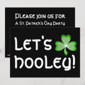 シャムロック「Let's Hooley」の招待状ブラック 招待状 (正面/裏面)