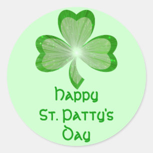シャムロック「St patty's day」の緑のシール ラウンドシール